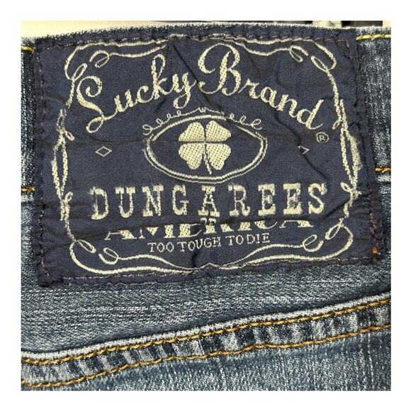 Lucky Brand Dungarees Y2K Bootcut Jeans Size 34 Short Gene Montesano Collection - Picture 9 of 13
